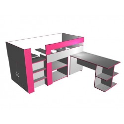 Spacesaver low height loft bed - Pretty in pink!